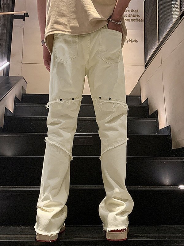 Ausgefranste Herrenjeans mit geradem Bein-1