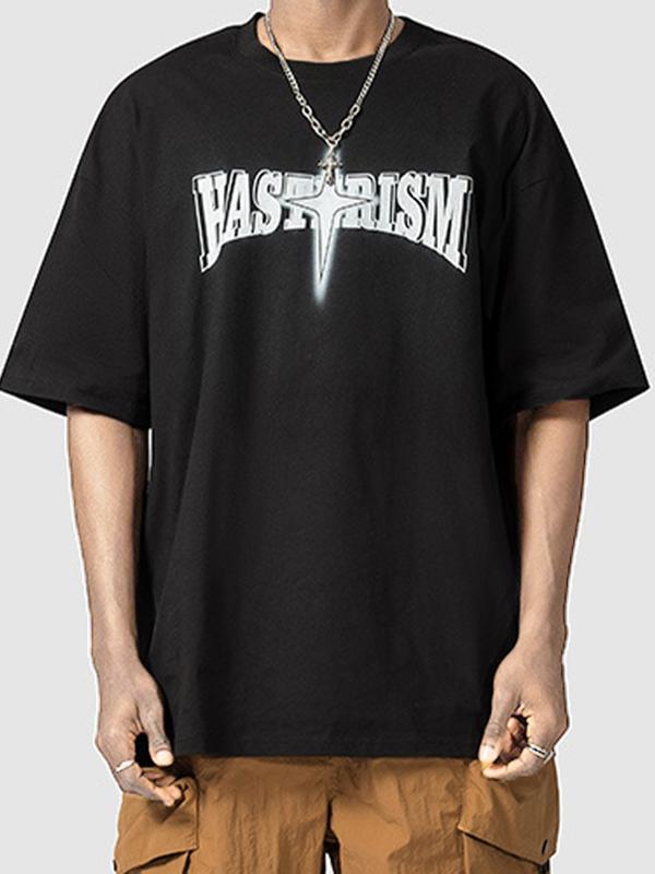 Loses Kurzarm-T-Shirt mit Sternenmuster für Herren-2