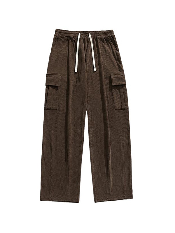 Herren-Cargohose aus Cord mit Pattentasche und Schnürung-5