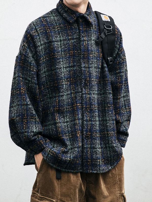 Herrenjacke mit Vintage-Karomuster-1