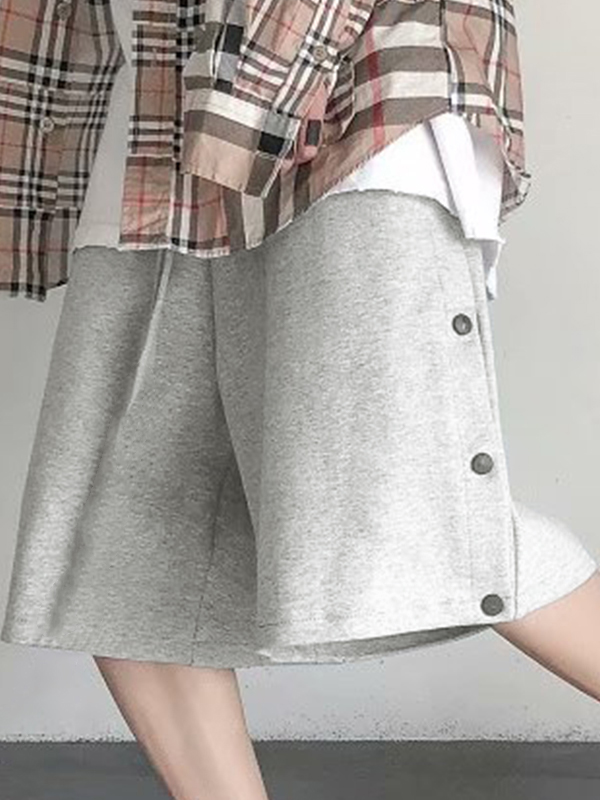 Einfarbige Herren-Shorts mit Kordelzug-1