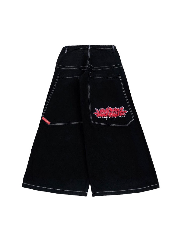 Lose Herrenjeans mit Hip-Pop-Grafikstickerei-1