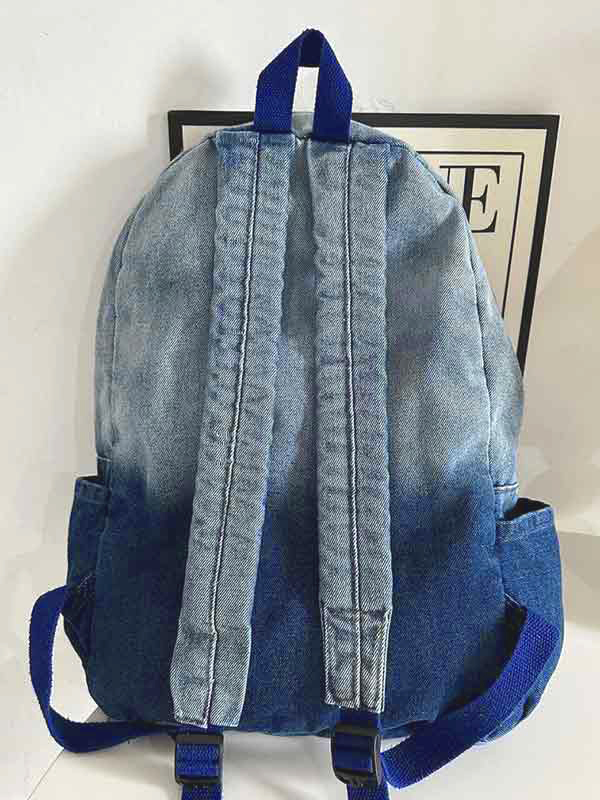 Denim-Rucksack mit Ombre-Stickerei und Dekor-3