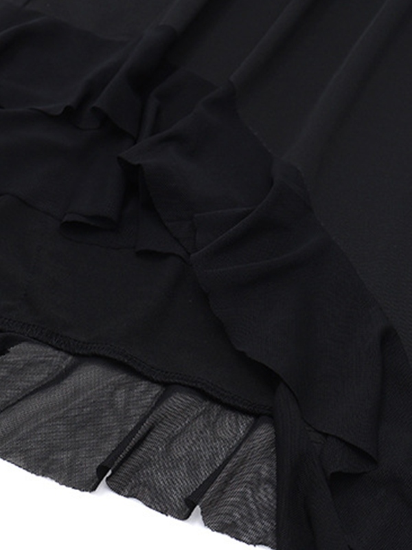 Minikleid mit Neckholder und Rüschenbesatz und unregelmäßigem Saum und V-Ausschnitt-8