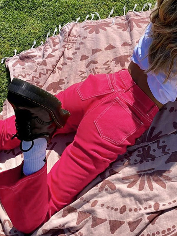 Gewaschene Boyfriend-Jeans mit Ziernähten-5
