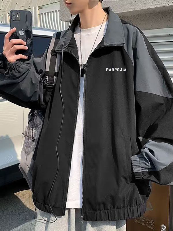 Herren Kontrastjacke mit Reißverschluss-1