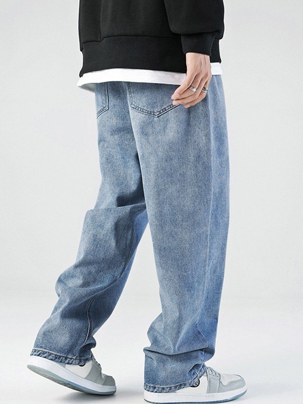 Lockere Jeans in Basic-Waschung für Herren-2