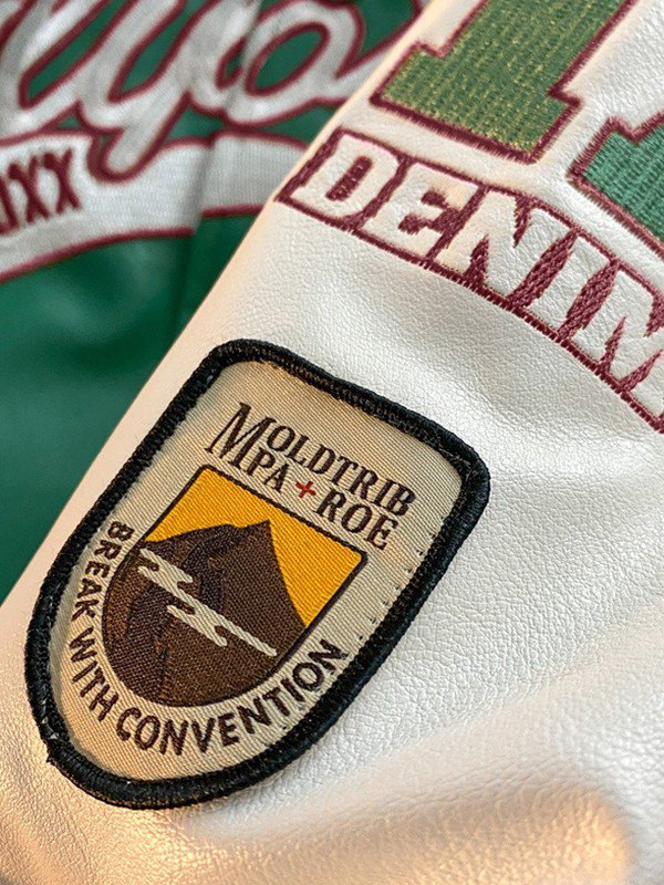 Bestickte Collegejacke aus PU-Leder für Herren-3