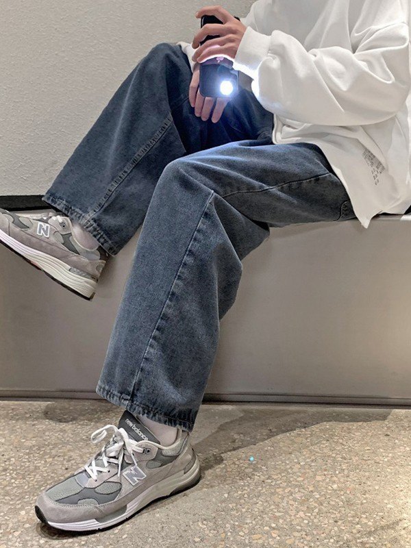 Lockere klassische Denim-Jeans für Herren-3