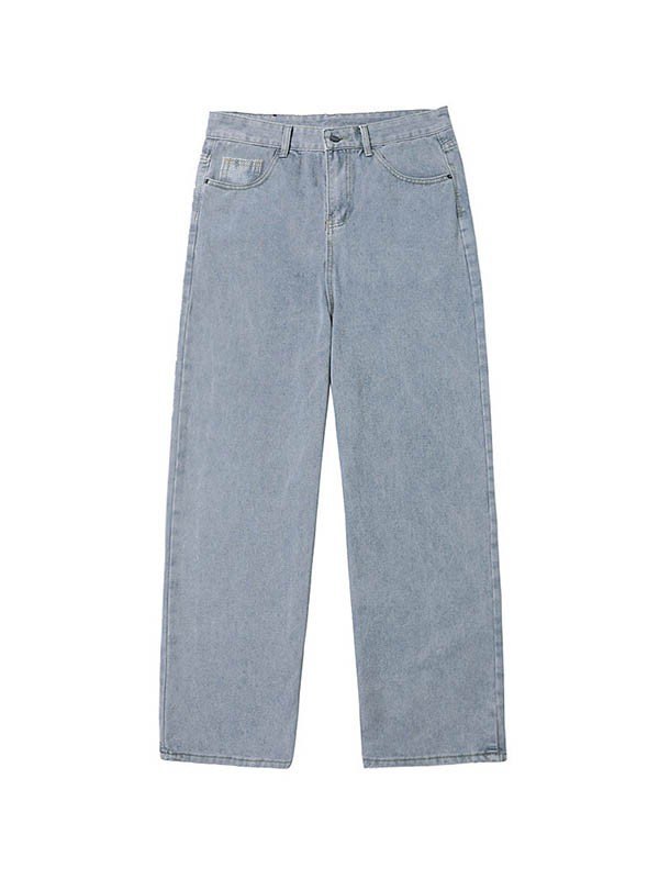 Gewaschene klassische Herrenjeans mit geradem Bein-2