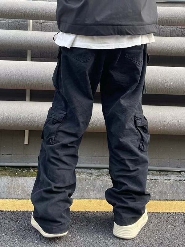 Lose Cargohose mit Vintage-Tasche für Herren-3