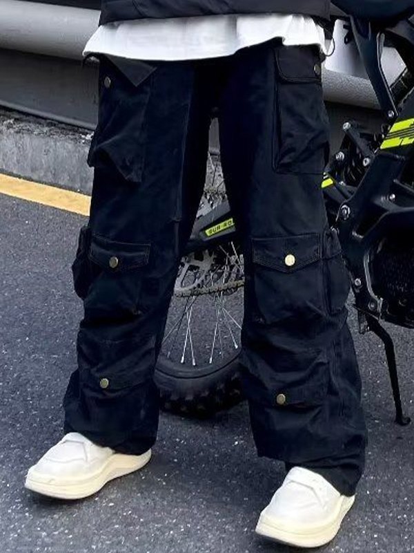 Lose Cargohose mit Vintage-Tasche für Herren-2