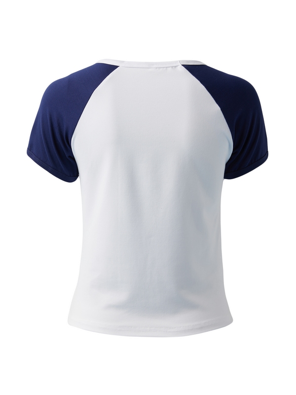 Vintage Raglan Kurzarm Crop Top-3
