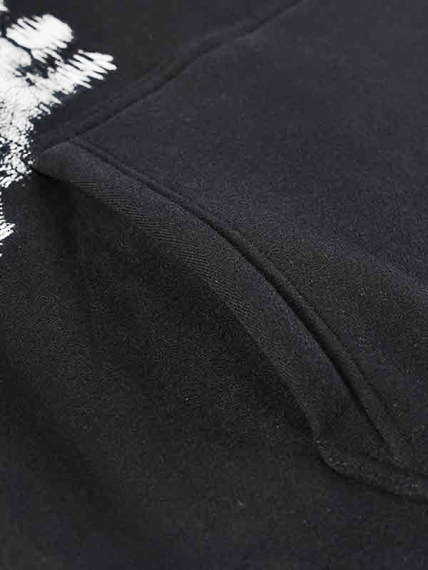 Dicker, übergroßer Kapuzenpullover mit Street-Print für Herren-4