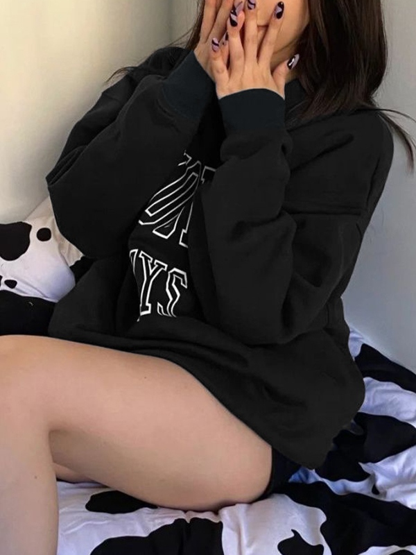 Sweatshirt mit Buchstaben-Print im amerikanischen Vintage-Stil-3