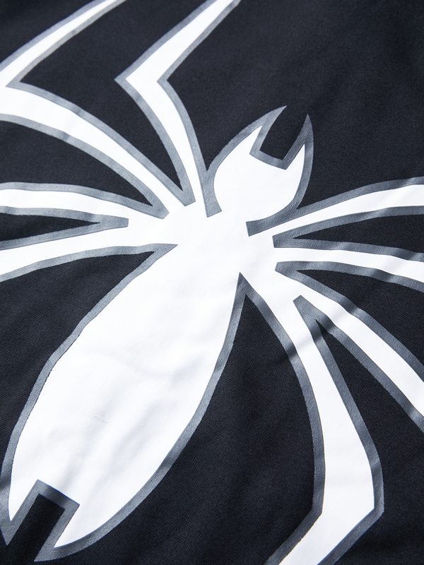 Übergroßer Kapuzenpullover mit durchgehendem Reißverschluss und Punk-Spider-Print für Herren-2