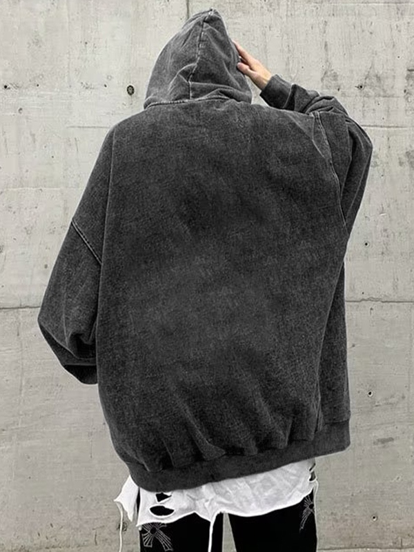 Übergroßer Kapuzenpullover mit Distressed Sun-Print für Herren-2