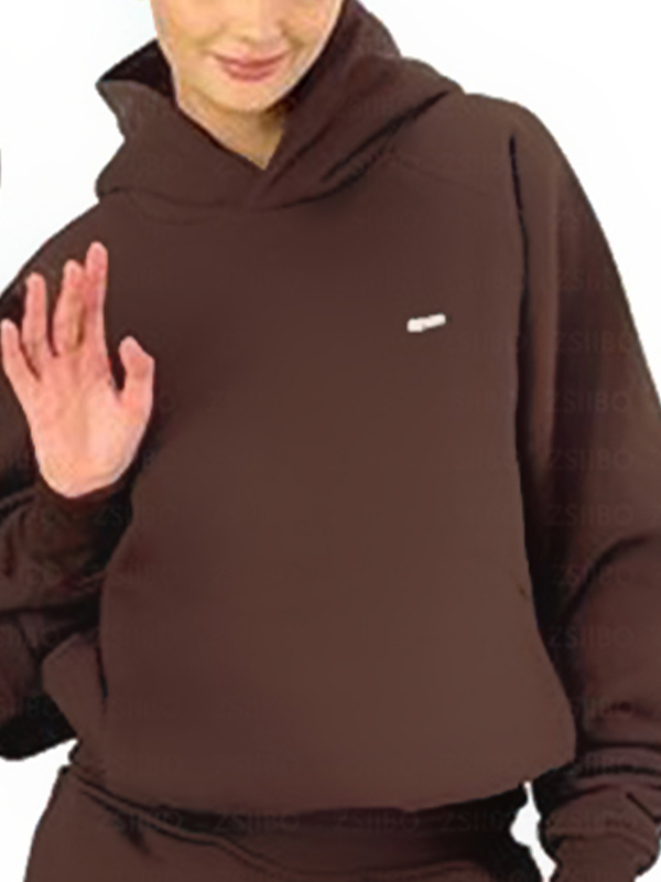 Oversize-Hoodie mit einfachem Buchstaben-Stickerei-Print-1