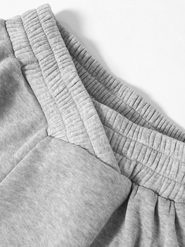 Solide Jogginghose mit überkreuzter Taille und Füßen-4