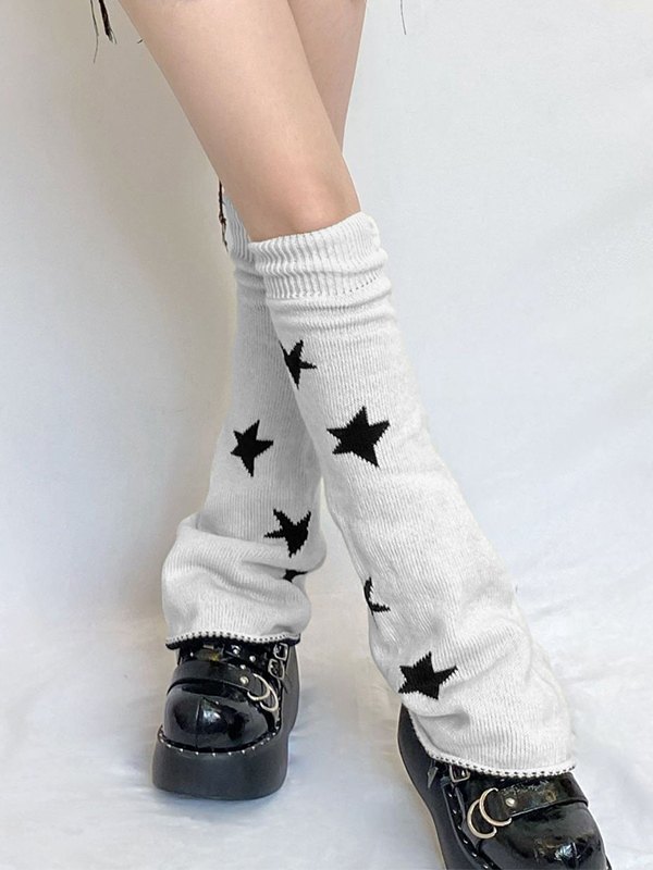 Reverse Star Jacquard gestrickte Beinlinge-1