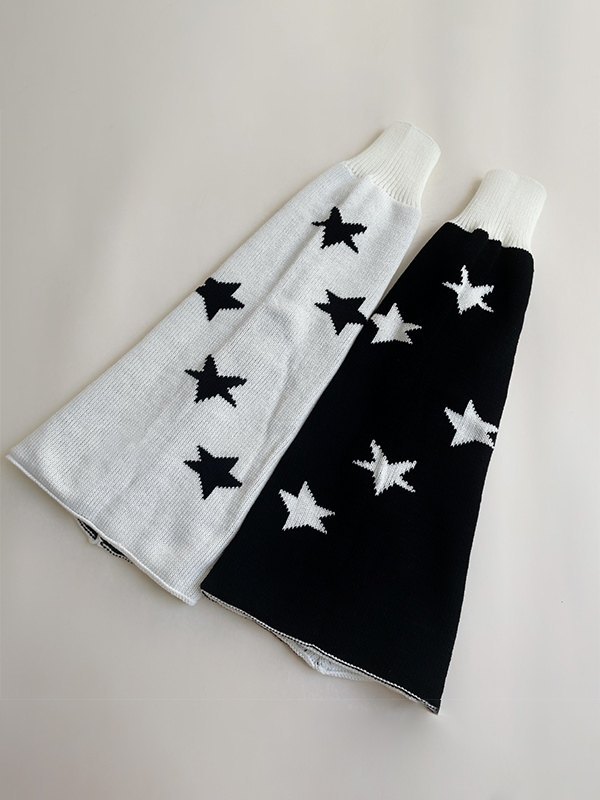 Reverse Star Jacquard gestrickte Beinlinge-5