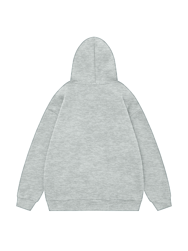 Einfarbiger, lockerer, übergroßer Kapuzenpullover mit dehnbarem Saum-1