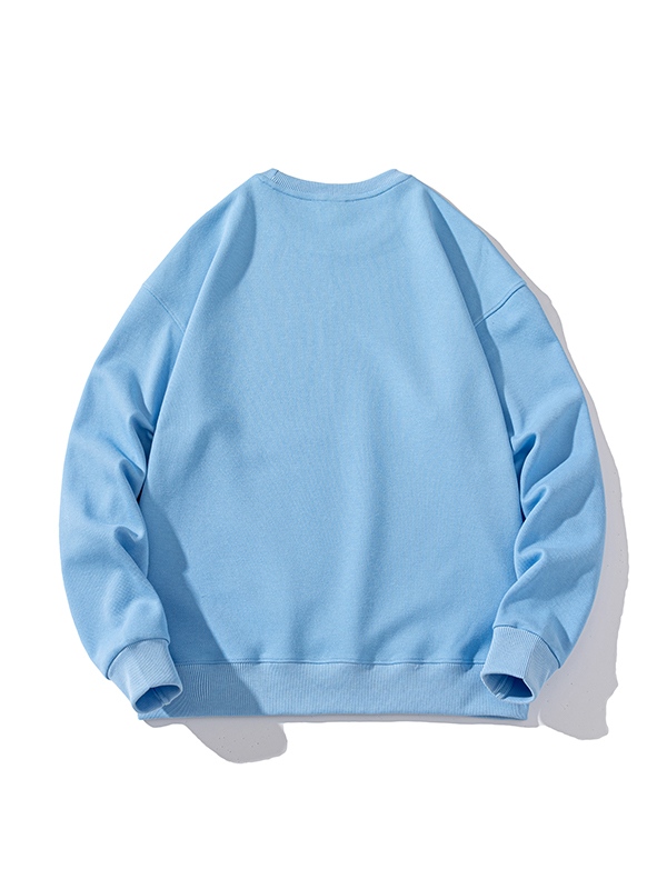 Einfarbiges Herren-Sweatshirt mit Rundhalsausschnitt aus reiner Baumwolle-1