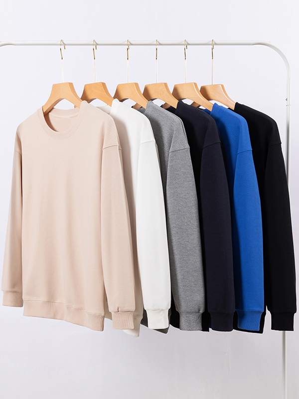 Einfarbiger, übergroßer Herren-Hoodie aus Twill mit Rundhalsausschnitt-3