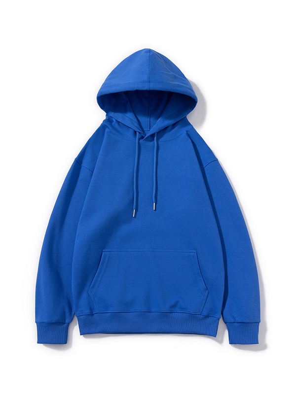 Einfarbiger, übergroßer Herren-Hoodie aus Twill mit Rundhalsausschnitt-1