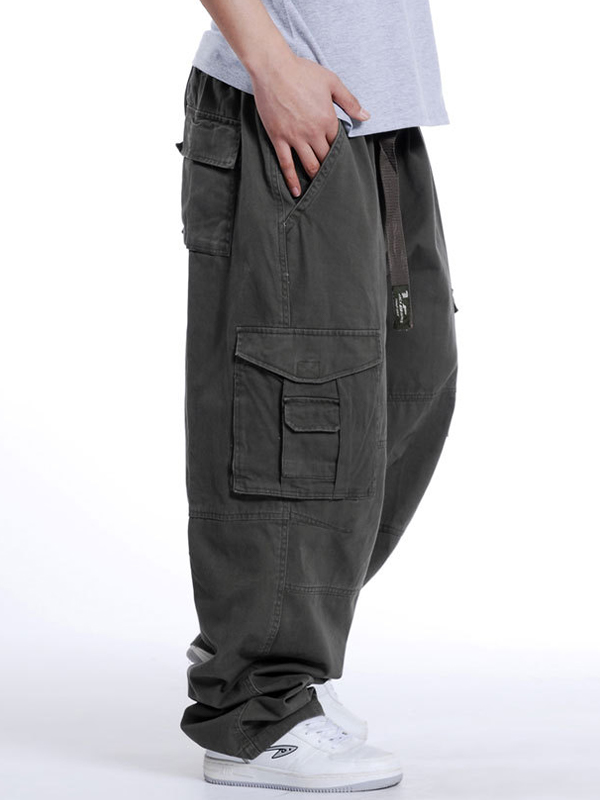 Lose Cago-Hosen mit Schnallengürtel für Herren-1