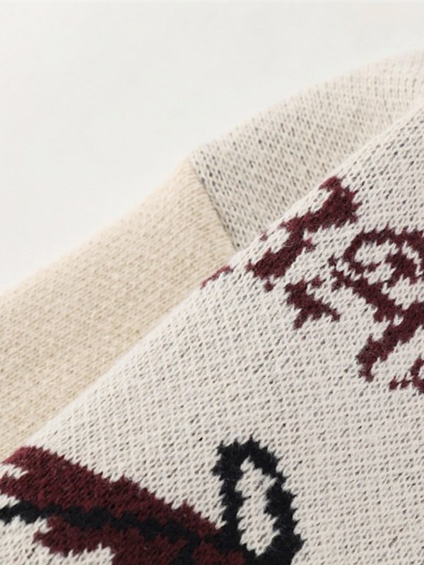 Distressed-Pullover mit Kreuz-Jacquard für Herren-2