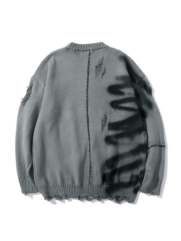Graffiti-Distressed-Pullover für Herren-1