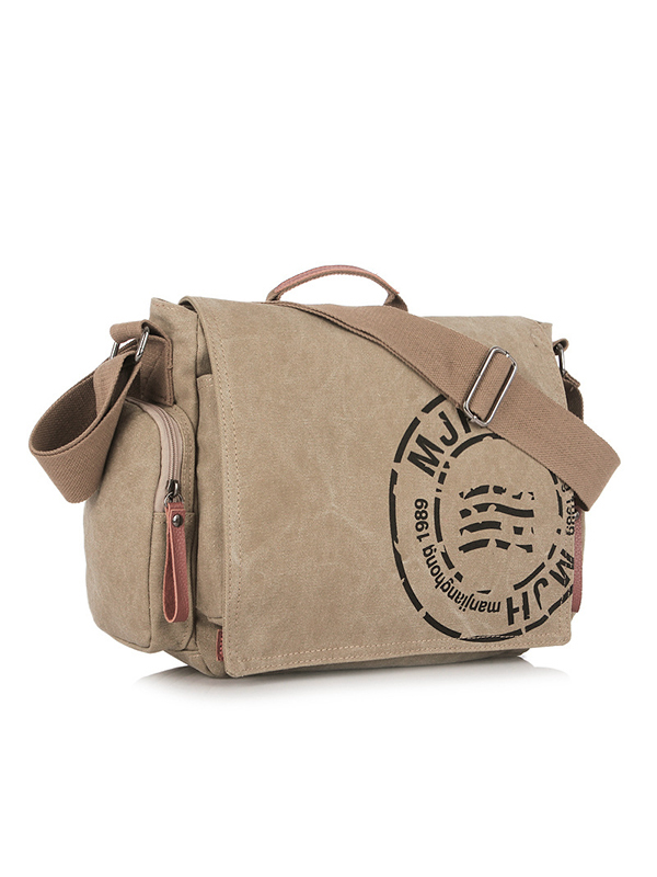 Canvas-Umhängetasche mit Vintage-Logo-Muster-1