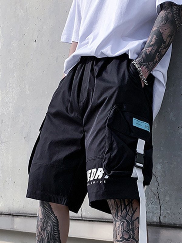 Lose Cargo-Shorts mit Schnallentasche für Herren-1