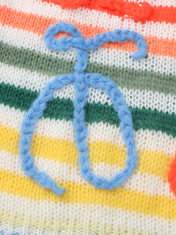Pullover mit Regenbogen-Kontraststreifen-5