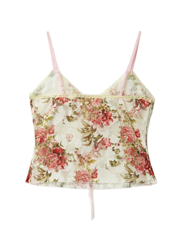 Camisole-Top mit Blumenmuster und Spitzenstickerei-3