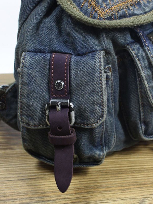Lässiger Mini-Rucksack aus Denim in Vintage-Waschung-4