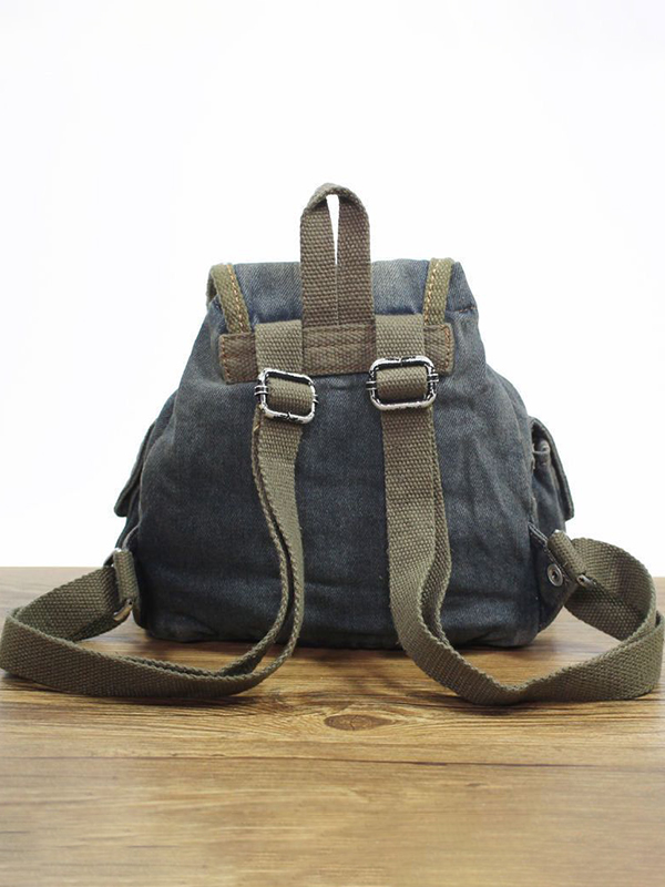 Lässiger Mini-Rucksack aus Denim in Vintage-Waschung-3